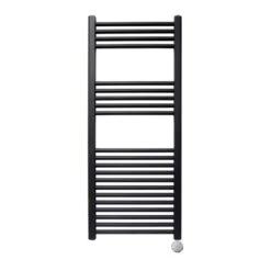 Ecostrad Fina-E Bluetooth Electric Towel Rail - Black 400w (500 X 1200mm)