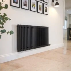 Ecostrad Allerton IQ WiFi Horizontal Double Column Electric Radiator - Anthracite 600w (605 X 600mm) -Astral Moda Shop allerton iq double h a 1190x600 03 1