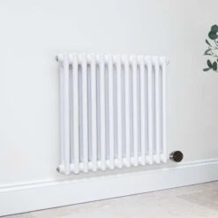 Ecostrad Allerton IQ WiFi Horizontal Double Column Electric Radiator - White 600w (605 X 600mm) -Astral Moda Shop allerton iq double h w 600x605 02 1