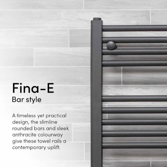Ecostrad Fina-E Thermostatic Electric Towel Rail - Anthracite 5 Ecostrad Fina-E Thermostatic Electric Towel Rail - Anthracite - Image 3