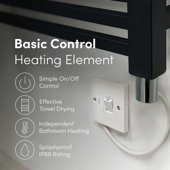 Ecostrad Fina-E Electric Towel Rail - Anthracite 400w (500 X 1200mm) 5 Ecostrad Fina-E Electric Towel Rail - Anthracite 400w (500 X 1200mm) - Image 3