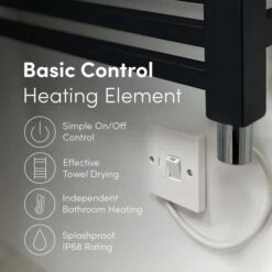 Ecostrad Fina-E Electric Towel Rail - Anthracite 200w (500 X 800mm) -Astral Moda Shop black anthracite basic usp 1 7