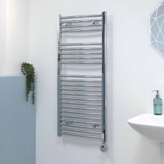 Ecostrad Fina-E Thermostatic Electric Towel Rail - Curved Chrome 300w (500 X 1100mm) 6 Ecostrad Fina-E Thermostatic Electric Towel Rail - Curved Chrome 300w (500 X 1100mm) - Image 4