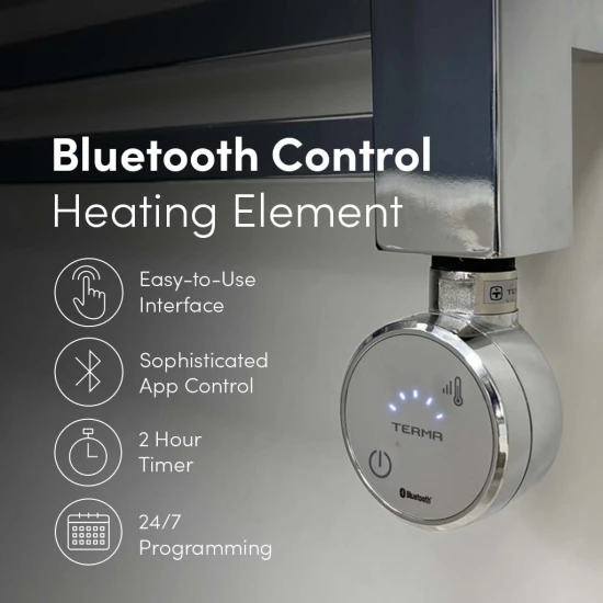 Ecostrad Scala Bluetooth Electric Towel Rail - Chrome 600w (500 X 1200mm) 6 Ecostrad Scala Bluetooth Electric Towel Rail - Chrome 600w (500 X 1200mm) - Image 4