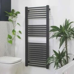 Ecostrad Cube Electric Towel Rail - Anthracite 400w (500 X 800mm) -Astral Moda Shop cube anthracite 500x1200 basic angle 1 1
