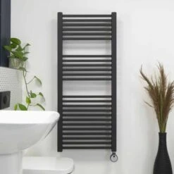 Ecostrad Cube Thermostatic Electric Towel Rail - Anthracite