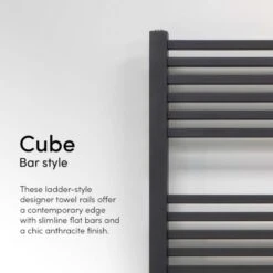 Ecostrad Cube Electric Towel Rail - Anthracite 8 Ecostrad Cube Electric Towel Rail - Anthracite -Astral Moda Shop cube a 3
