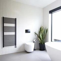 Ecostrad Cube IQ WiFi Electric Towel Rails - Anthracite -Astral Moda Shop cube black 1