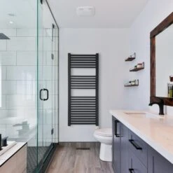 Ecostrad Scala Bluetooth Electric Towel Rail - Anthracite 600w (500 X 1200mm) -Astral Moda Shop cube bluetooth anthracite 500x1200 lifestyle 1 2