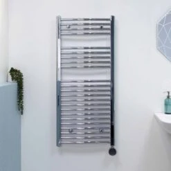Ecostrad Fina-E IQ WiFi Electric Towel Rail - Curved Chrome 300w (500 X 1100mm)