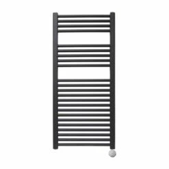 Ecostrad Fina-E Bluetooth Electric Towel Rail - Black 300w (500 X 1100mm)