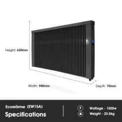 Ecostrad Ecowärme Electric Radiator - Anthracite 1500w 11 Ecostrad Ecowärme Electric Radiator - Anthracite 1500w -Astral Moda Shop ew15a
