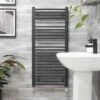 Ecostrad Fina-E Bluetooth Electric Towel Rail - Anthracite 2 Ecostrad Fina-E Bluetooth Electric Towel Rail - Anthracite -Astral Moda Shop fina anthracite 500x1100 moa face 1