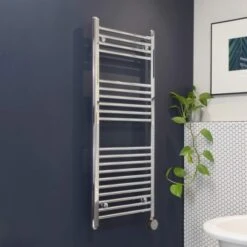 Ecostrad Fina-E IQ WiFi Electric Towel Rail - Chrome 200w (300 X 1100mm) -Astral Moda Shop fina chrome 500x1200 iq angle