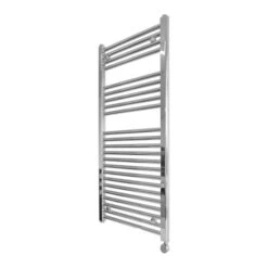 Ecostrad Fina-E Bluetooth Electric Towel Rail - Chrome -Astral Moda Shop fina e 1100x500 fe b 11 3c cutout angle