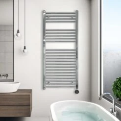 Ecostrad Fina-E IQ WiFi Electric Towel Rail - Chrome 18 Ecostrad Fina-E IQ WiFi Electric Towel Rail - Chrome -Astral Moda Shop fina e iq wifi 300w 500x1100 lifestyle 1 1