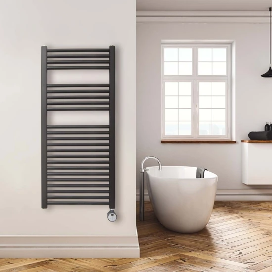 Ecostrad Fina-E Thermostatic Electric Towel Rail – Black 300w (500 X 1100mm) 5 Ecostrad Fina-E Thermostatic Electric Towel Rail – Black 300w (500 X 1100mm) - Image 3