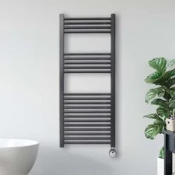 Ecostrad Fina-E Thermostatic Electric Towel Rail - Anthracite 15 Ecostrad Fina-E Thermostatic Electric Towel Rail - Anthracite -Astral Moda Shop fina e thermostatic 500x1200mm anthracite 400w lifestyle 2 2