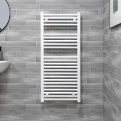 Ecostrad Fina-E IQ WiFi Electric Towel Rail - White -Astral Moda Shop fina white 500x1100 iq face 1