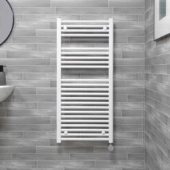Ecostrad Fina-E Bluetooth Electric Towel Rail - White -Astral Moda Shop fina white 500x1100 moa face 1