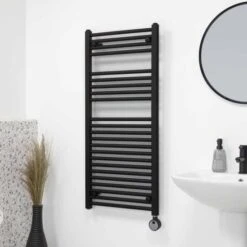 Ecostrad Fina-E Thermostatic Electric Towel Rail - Black 200w (500 X 800mm) -Astral Moda Shop fina b digital 02 1