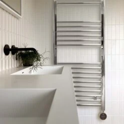 Ecostrad Fina-E IQ WiFi Electric Towel Rail - Chrome 600w (500 X 1500mm) -Astral Moda Shop fina chrome 2 4