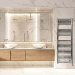 Ecostrad Fina-E Thermostatic Electric Towel Rail - Chrome 600w (500 X 1500mm) -Astral Moda Shop fina e 1500x500 t lifestyle 1 1