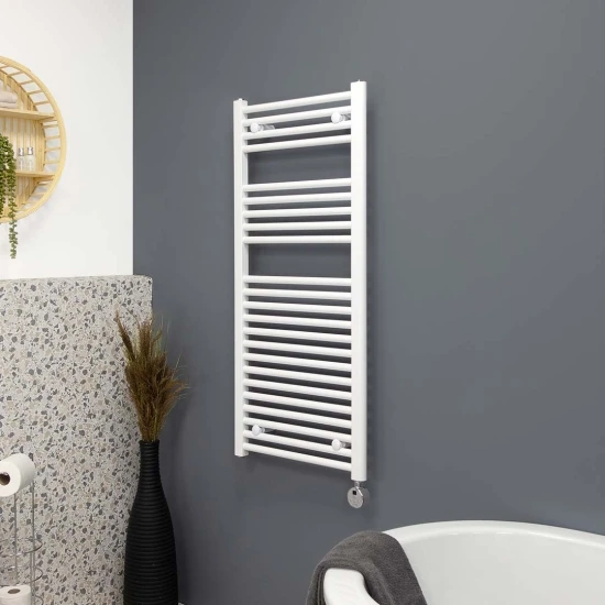 Ecostrad Fina-E Thermostatic Electric Towel Rail - White 4 Ecostrad Fina-E Thermostatic Electric Towel Rail - White - Image 2