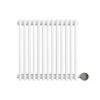 Ecostrad Allerton IQ WiFi Horizontal Double Column Electric Radiator - White 600w (605 X 600mm) -Astral Moda Shop horizontal white 600x605