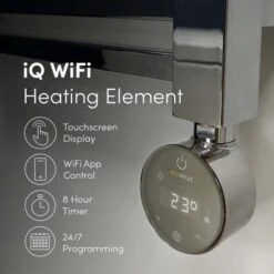 Ecostrad Fina-E IQ WiFi Electric Towel Rail - Chrome 300w (500 X 1100mm) -Astral Moda Shop iq 1 6