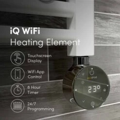 Ecostrad Fina-E IQ WiFi Electric Towel Rail - White -Astral Moda Shop iq white 1