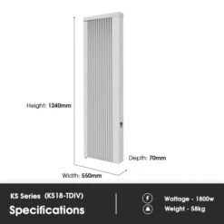 Technotherm KS TDI High Heat Retention Vertical Radiator - 1800w -Astral Moda Shop ks18 tdiv dimensions