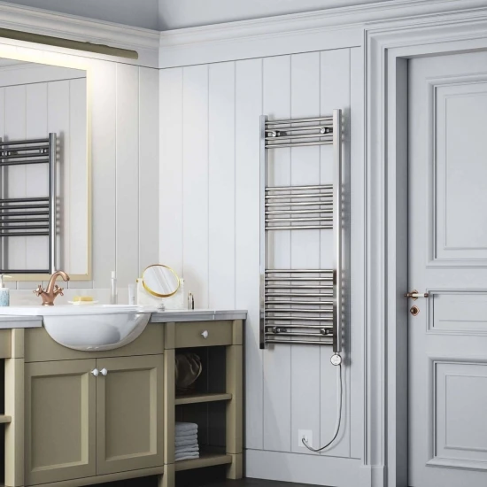 Terma Leo MOA Blue Thermostatic Electric Towel Rail - Chrome 300w (500 X 1200mm) 3 Terma Leo MOA Blue Thermostatic Electric Towel Rail - Chrome 300w (500 X 1200mm) - Image 2