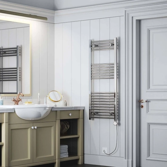 Terma Leo MOA Blue Thermostatic Electric Towel Rail With Bluetooth Control - Chrome 3 Terma Leo MOA Blue Thermostatic Electric Towel Rail With Bluetooth Control - Chrome