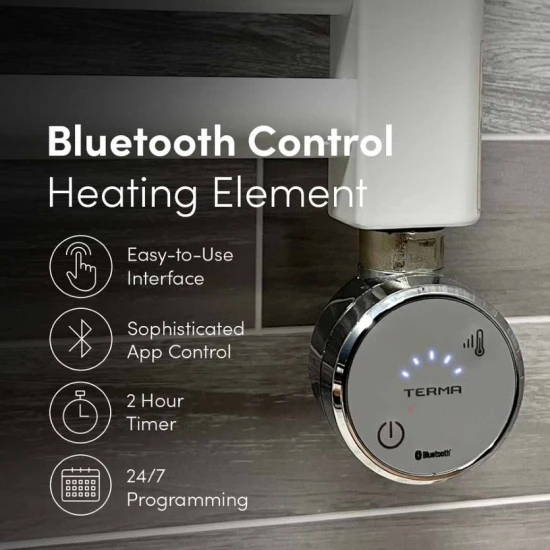 Ecostrad Fina-E Bluetooth Electric Towel Rail - White 300w (500 X 1100mm) 6 Ecostrad Fina-E Bluetooth Electric Towel Rail - White 300w (500 X 1100mm) - Image 4