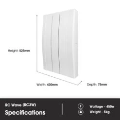 Haverland Designer RC Wave RC3W Electric Radiator - 450w -Astral Moda Shop rc3 specifications