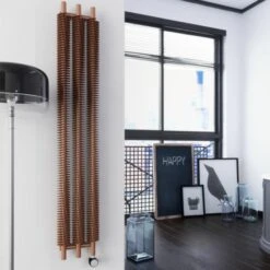 Terma Ribbon V E Vertical Designer Electric Radiator - Copper 600w -Astral Moda Shop ribbon ve 1800x290 copper lifestyle 1 1