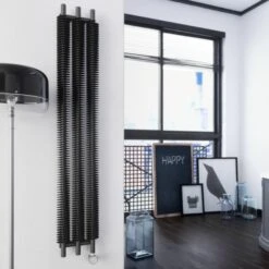 Terma Ribbon V E Vertical Designer Electric Radiator - Grey 600w 7 Terma Ribbon V E Vertical Designer Electric Radiator - Grey 600w -Astral Moda Shop ribbon ve 1800x290 metallic grey lifestyle 2 1 1