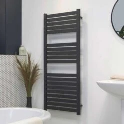 Ecostrad Scala Electric Towel Rail - Anthracite 600w (500 X 1200mm) 11 Ecostrad Scala Electric Towel Rail - Anthracite 600w (500 X 1200mm) -Astral Moda Shop scala anthracite 500x1200 basic angle 1