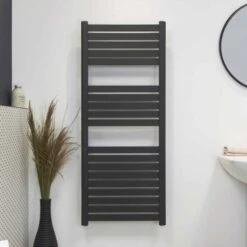 Ecostrad Scala Electric Towel Rail - Anthracite 600w (500 X 1200mm) 10 Ecostrad Scala Electric Towel Rail - Anthracite 600w (500 X 1200mm) -Astral Moda Shop scala anthracite 500x1200 basic face 1