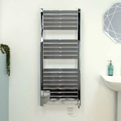 Ecostrad Scala Electric Towel Rail - Chrome 600w (500 X 1200mm) -Astral Moda Shop scala chrome 500x1200 basic front
