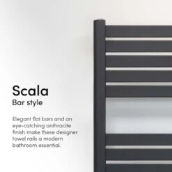 Ecostrad Scala Thermostatic Electric Towel Rail - Anthracite -Astral Moda Shop scala a 1