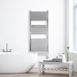 Ecostrad Scala Bluetooth Electric Towel Rail - Chrome 600w (500 X 1200mm) 9 Ecostrad Scala Bluetooth Electric Towel Rail - Chrome 600w (500 X 1200mm) -Astral Moda Shop scala bluetooth chrome 500x1200 lifestyle 1 1