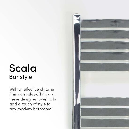 Ecostrad Scala Bluetooth Electric Towel Rail - Chrome 600w (500 X 1200mm) 7 Ecostrad Scala Bluetooth Electric Towel Rail - Chrome 600w (500 X 1200mm) - Image 5