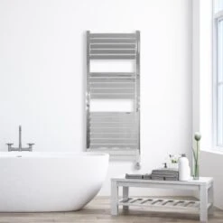 Ecostrad Scala Thermostatic Electric Towel Rail - Chrome -Astral Moda Shop scala thermostatic chrome 500x1200 lifestyle 1 1