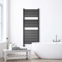 Ecostrad Scala IQ WiFi Electric Towel Rails - Anthracite -Astral Moda Shop scala wifi anthracite 500x1200 lifestyle 1 1