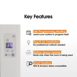 Haverland Wi11 SmartWave Self-Programming Electric Radiator - 1700W 20 Haverland Wi11 SmartWave Self-Programming Electric Radiator - 1700W -Astral Moda Shop smartwave features tile 1 3