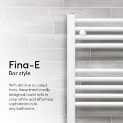 Ecostrad Fina-E Electric Towel Rail - White 200w (400 X 700mm) -Astral Moda Shop white 2 2