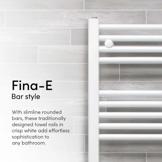 Ecostrad Fina-E Electric Towel Rail - White 400w (500 X 1200mm) 6 Ecostrad Fina-E Electric Towel Rail - White 400w (500 X 1200mm) - Image 4