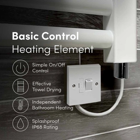Ecostrad Fina-E Electric Towel Rail - White 400w (500 X 1200mm) 5 Ecostrad Fina-E Electric Towel Rail - White 400w (500 X 1200mm) - Image 3